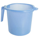 Heart Home Tranasparent Small Plastic Bathroom Mug, 1 Litre- Pack of 4 (Blue)-50HH0817